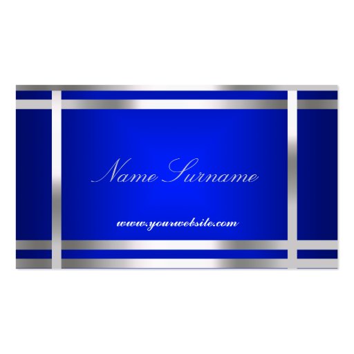 Business Card Blue Silver Abstract