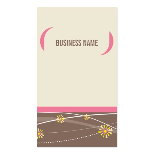 BUSINESS CARD bold bright bracket cream mocha pink (front side)