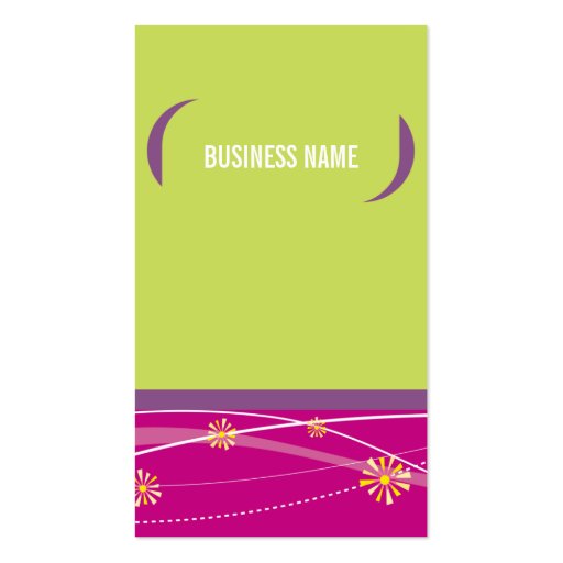 BUSINESS CARD bold bright brackets lime pink plum