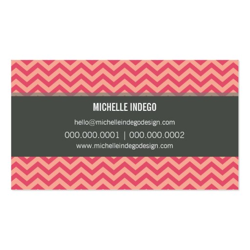 BUSINESS CARD bold bright chevron pattern (back side)