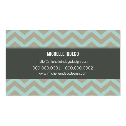 BUSINESS CARD bold bright chevron pattern (back side)