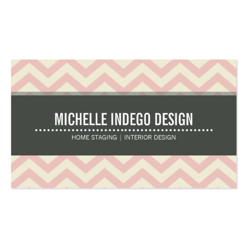 BUSINESS CARD bold bright chevron pattern (front side)