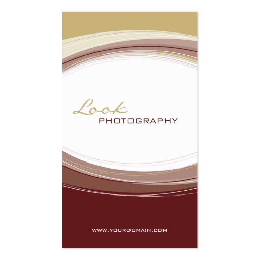 BUSINESS CARD bold modern curve gold maroon (front side)
