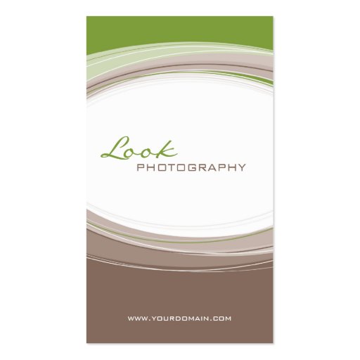 BUSINESS CARD bold modern curve green brown (front side)