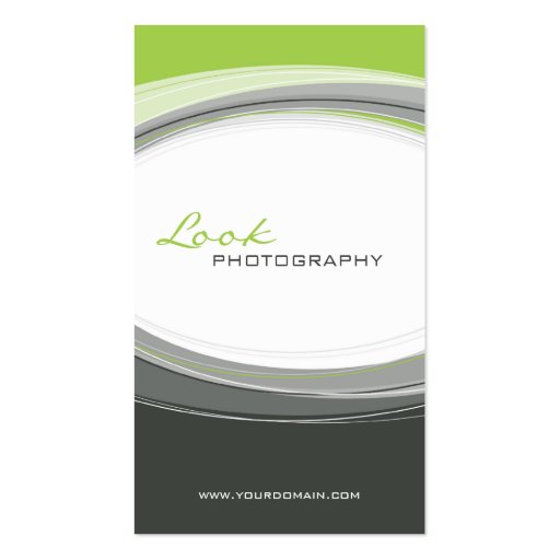 BUSINESS CARD bold modern curve grey lime green (front side)