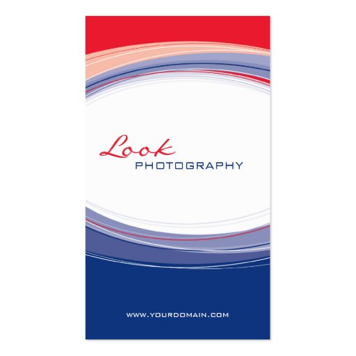 BUSINESS CARD bold modern curve navy red (front side)