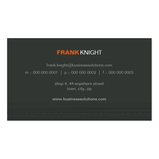 BUSINESS CARD bold modern linear orange grey (back side)
