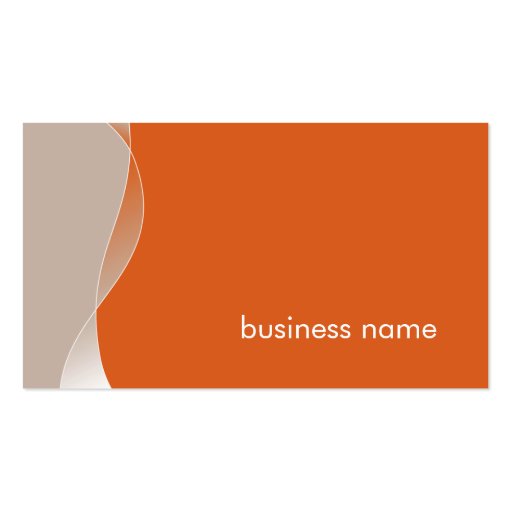BUSINESS CARD bold modern swish brown orange (front side)