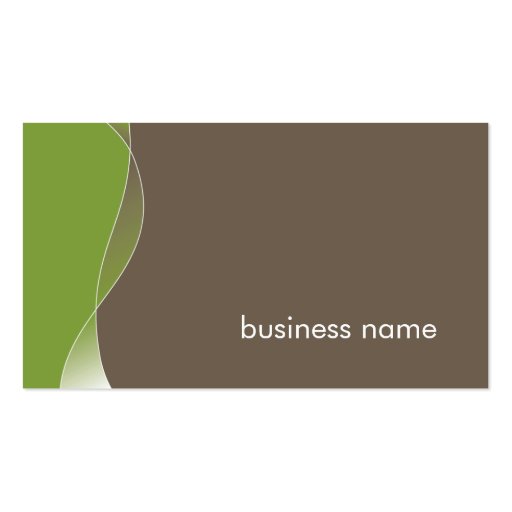 BUSINESS CARD bold modern swish green brown (front side)