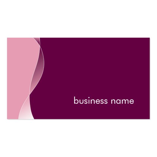 BUSINESS CARD bold modern swish plum mulberry pink (front side)