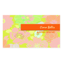 Business Card, bold poppies
