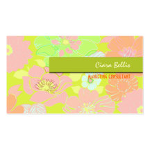 Business Card, bold poppies