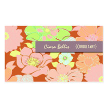 Business Card, bold poppies