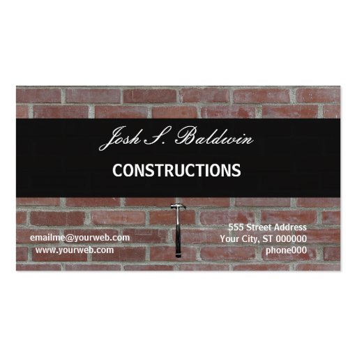 Business Card Brick Wall Construction