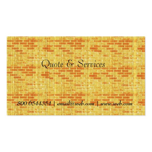 Business Card Brick Wall Construction (back side)