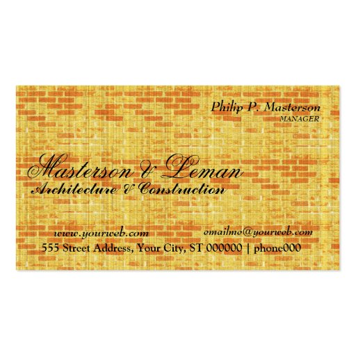 Business Card Brick Wall Construction (front side)