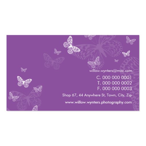 BUSINESS CARD :: butterflies 3L (back side)