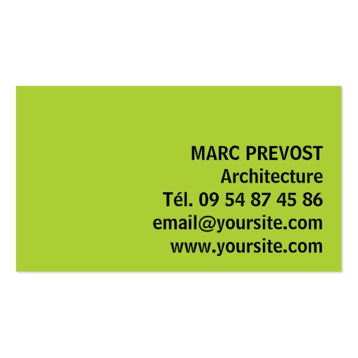 Business card - Calling card Structures (back side)
