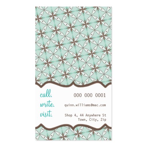 BUSINESS CARD :: casual chic 2 P (back side)