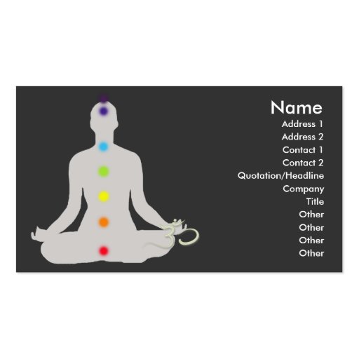 Business card, Chakra colors and om symbol (front side)