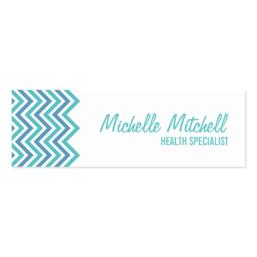 Business Card | Chevron |teal (front side)