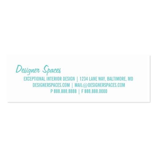 Business Card | Chevron |teal (back side)