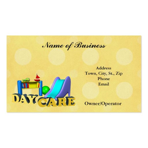Business Card-Child Care Day Care (front side)