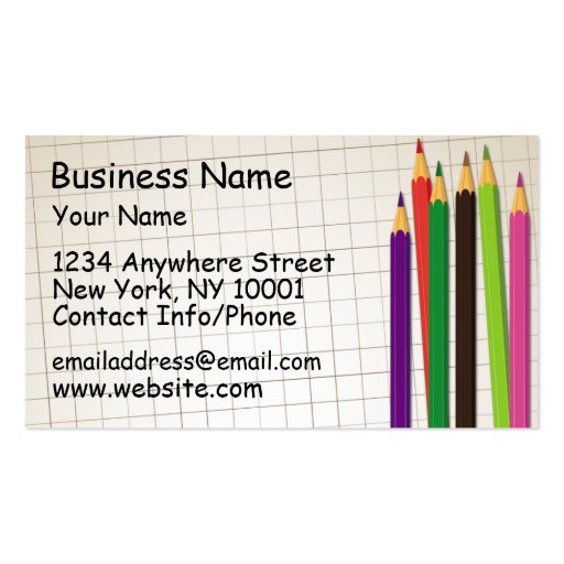Business Card Colored Pencils