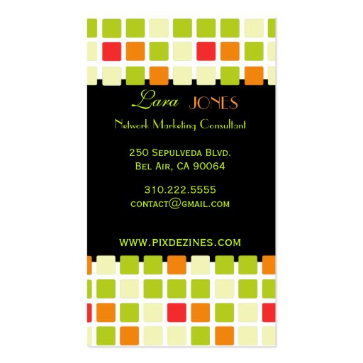 Business Card Colorful Squares (front side)