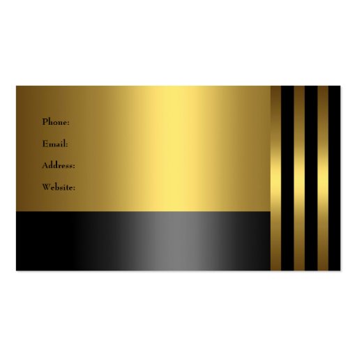 Business Card Company Stripe Black Gold (back side)