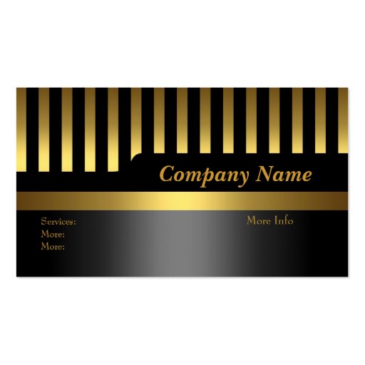 Business Card Company Stripe Black Gold