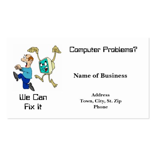 Business Card-Computers-We can Fix It (front side)