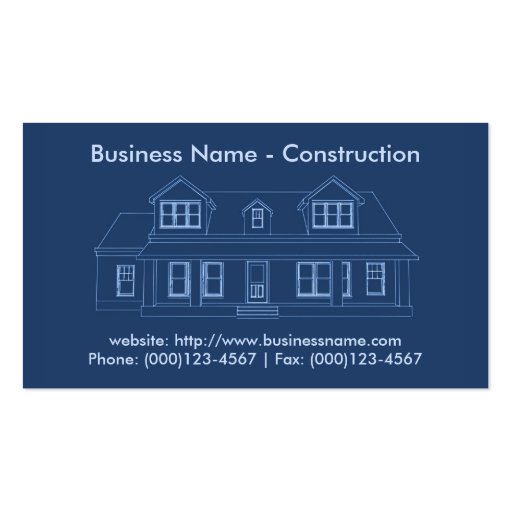Business Card: Contractor / Construction (front side)