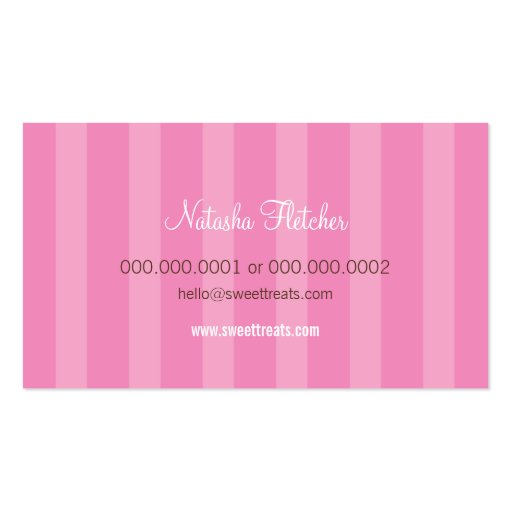 BUSINESS CARD cute bold cupcake pink (back side)
