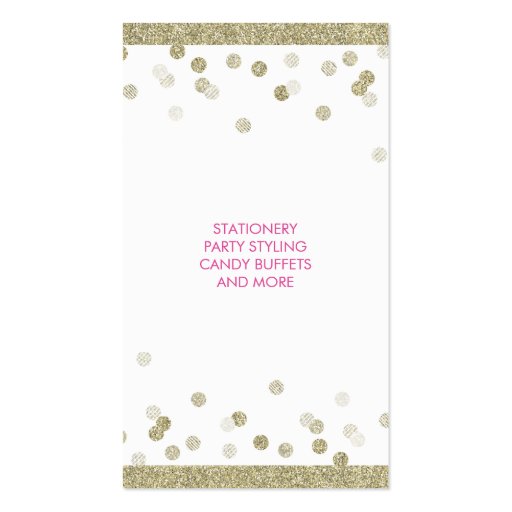 BUSINESS CARD cute stylish confetti gold glitter (back side)