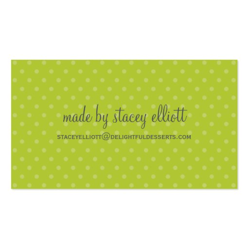 BUSINESS CARD cute stylish fuschia pink lime green (back side)