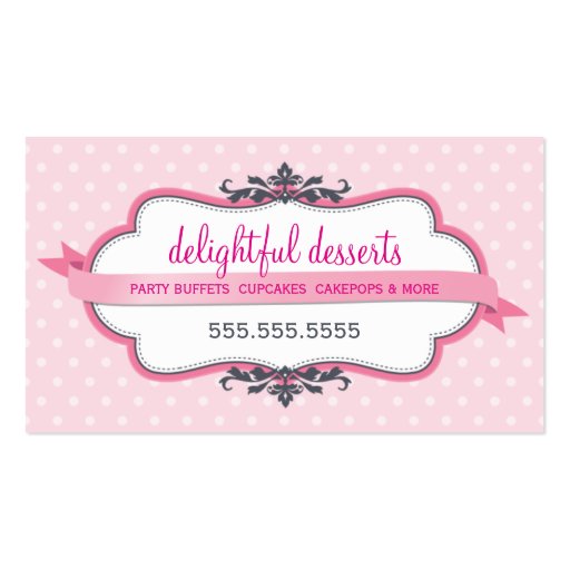 BUSINESS CARD cute stylish pink pastel pale baby (front side)