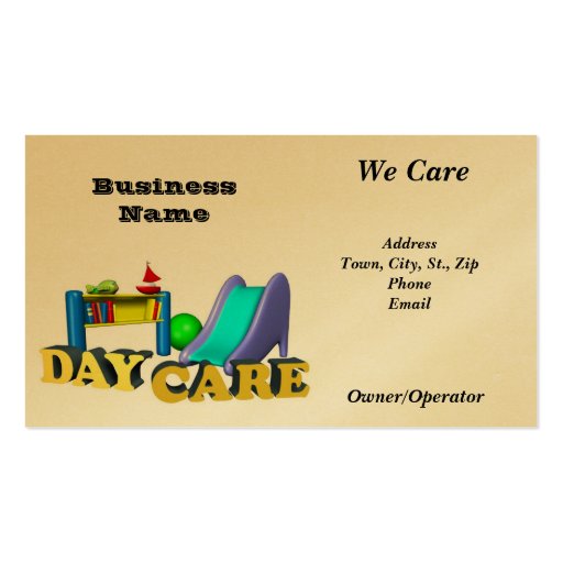 Business Card-Day Care Advertisement