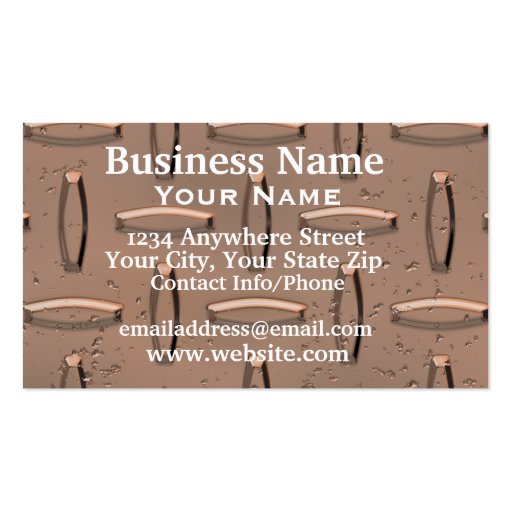 Business Card Diamond Plate Copper (front side)
