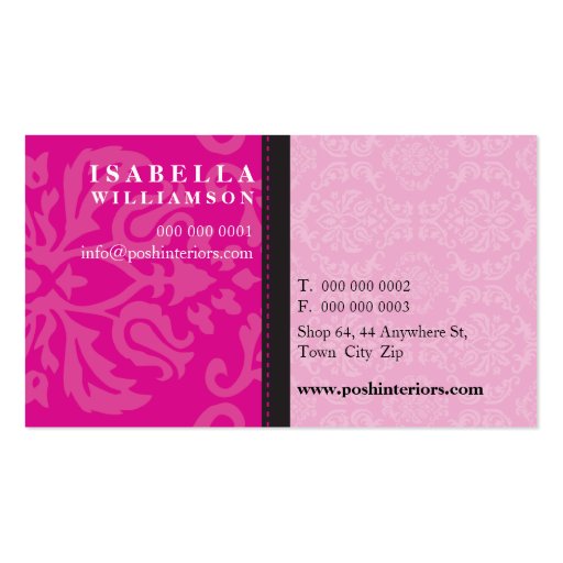 BUSINESS CARD :: divinely damask L 1 (back side)
