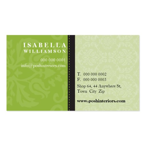 BUSINESS CARD :: divinely damask L 4 (back side)