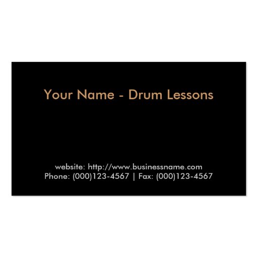 Business Card: Drum Lessons (back side)