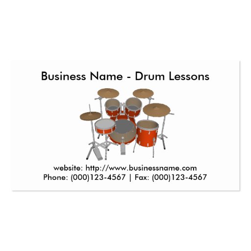Business Card: Drum Lessons (front side)