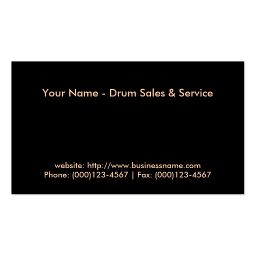 Business Card: Drum Sales & Service (back side)