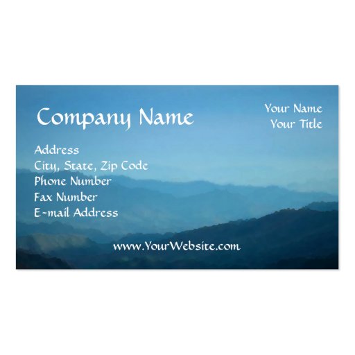 Business Card, Easy to Design Online, Mountain Sky (front side)