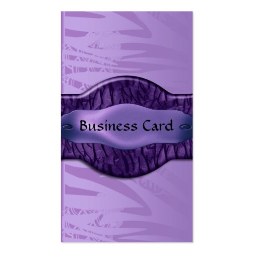 Business Card Elegant African Purple Metal Floral