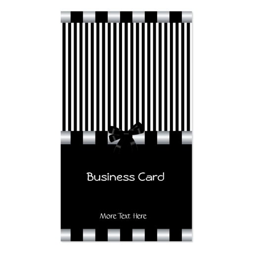 Business Card Elegant Art Deco Black White Silver (front side)