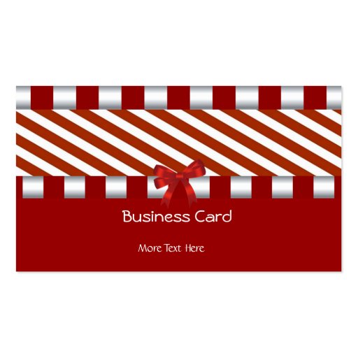 Business Card Elegant Art Deco Red White Stripe (front side)