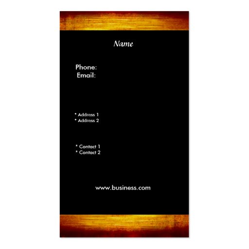 Business Card Elegant Asian Scene Gold Red (back side)