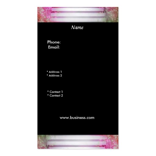 Business Card Elegant Asian Scene Silver Pink (back side)